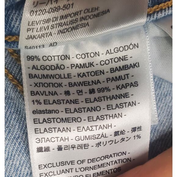 Levi’s PREMIUM Wedgie Straight Button Fly BIG E Blue Jeans Size 24 Stretch - Picture 10 of 12